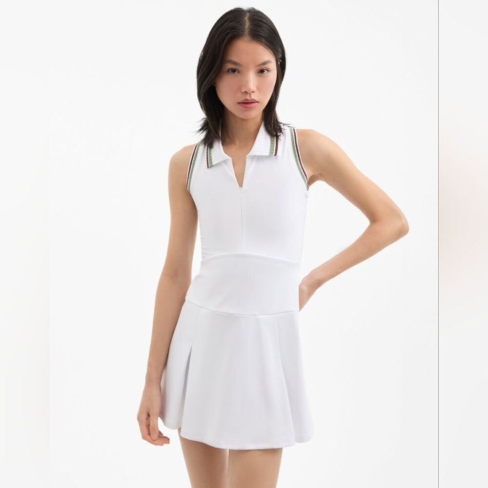 Veronica Beard White Tennis Dress with Striped Details DM2